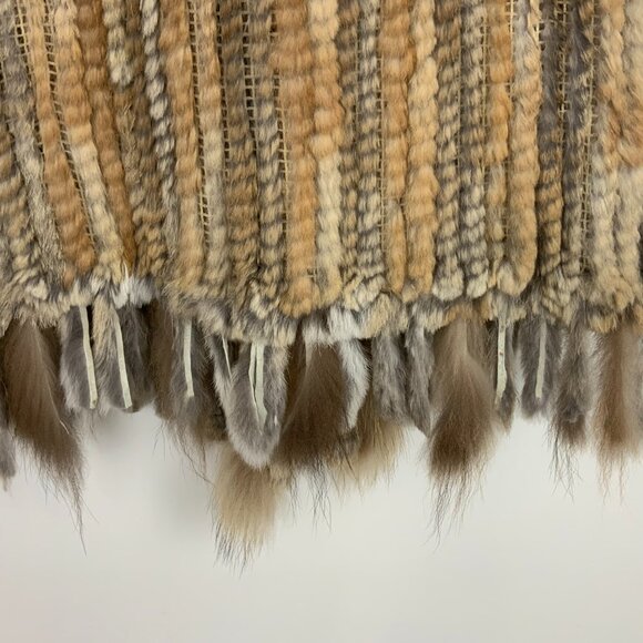 Dolce Cobo Rabbit Raccoon Fur Fringe Vest BOHO Western Mob Wife Sz 2X - Picture 11 of 16
